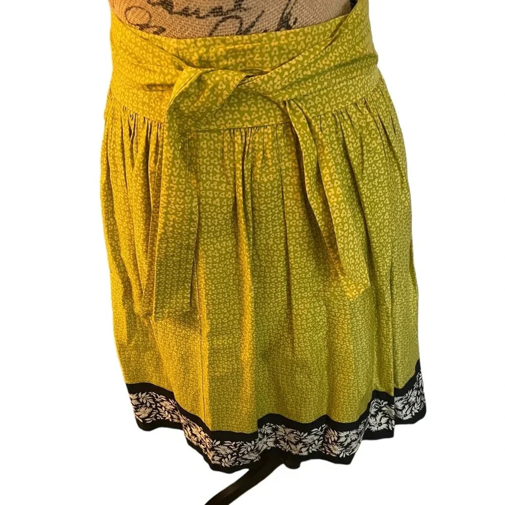 Odile  Anthropologie Mustard Black Boho Cotton Skirt‎ 0